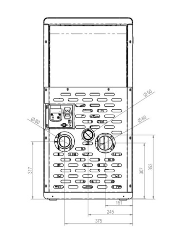 Estufa de pellets canalizable - Teide Air 13 kW