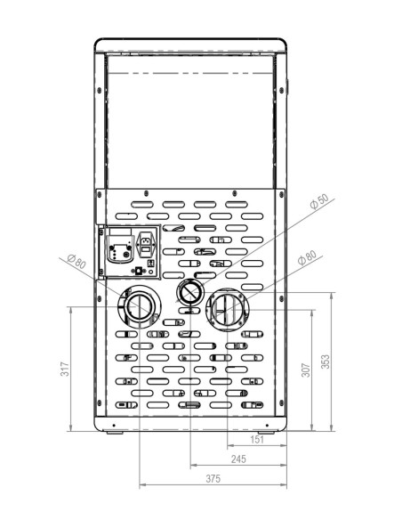 Estufa de pellets canalizable - Teide Air 13 kW