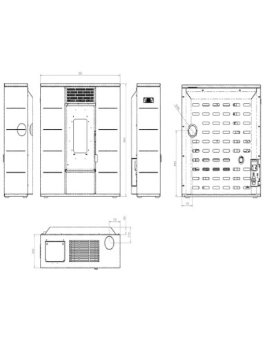 Mini estufa de pellets de pasillo - Pilo 9 kW