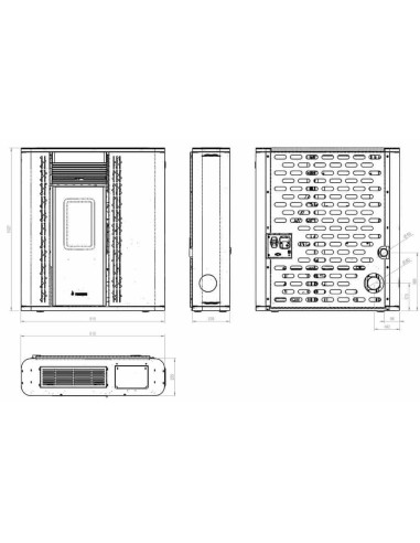 Estufa de pellets de pasillo Super-slim 21cm -...