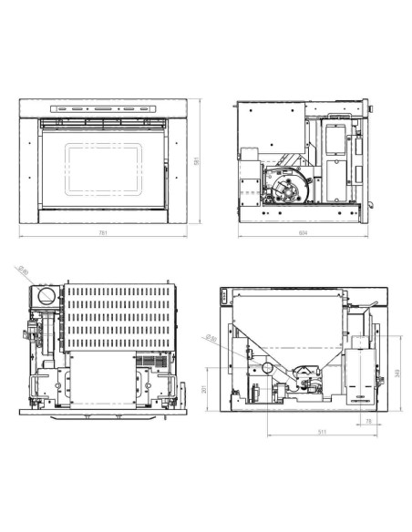 Chimenea de pellets - Insert DELIA 11 kW
