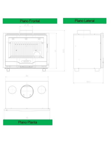 Cassete de leña Tea 11kW