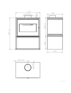 Estufa de leña Ceos 13kw turbinas 2
