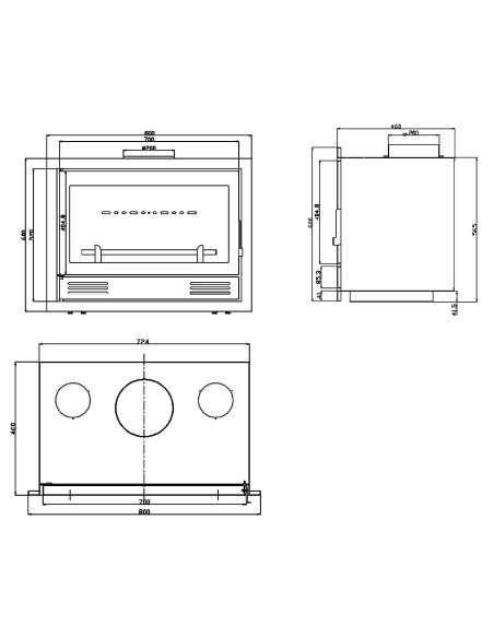 Cassete de leña Perséfore  - 13kw