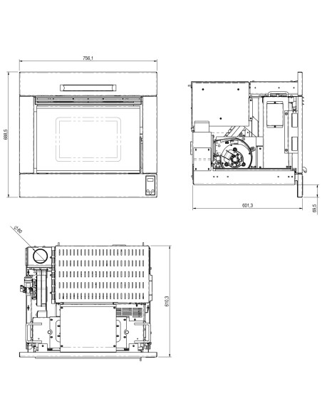 Insert pellets - Insert DIONE 11 kW