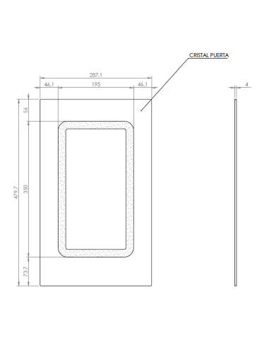 Cristal vitrocerámico estufa pellet Oslo 12kW