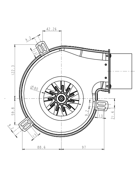 Extractor humos Insert pellet Misti Fuoco Vivo