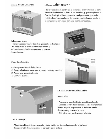 Placa trasera Insert 14kw Corinto- Fireco- Fuoco Vivo