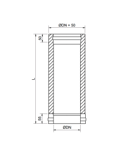 MODULO RECTO EXOBLACK DW 316L ø 200 mm L. 1000 mm 2
