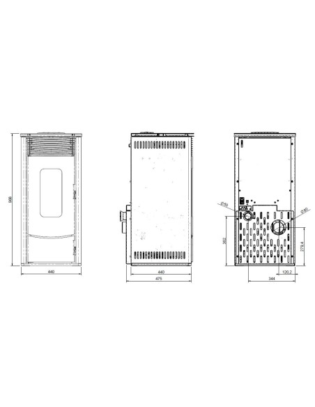 PLaca base para estufa pellet Bilbao 10kw