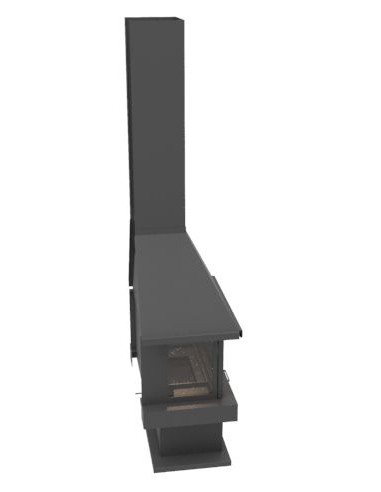 Chimenea de leña 3 vistas - GREFJON 11 Kw