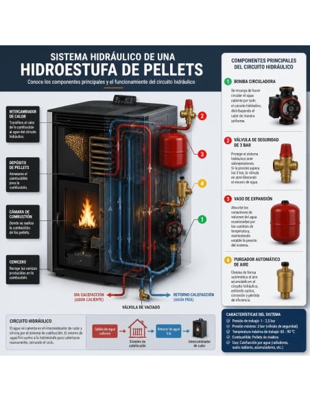 Estufas de pellets hidro de pasillo - HEIMDALL 20 kW