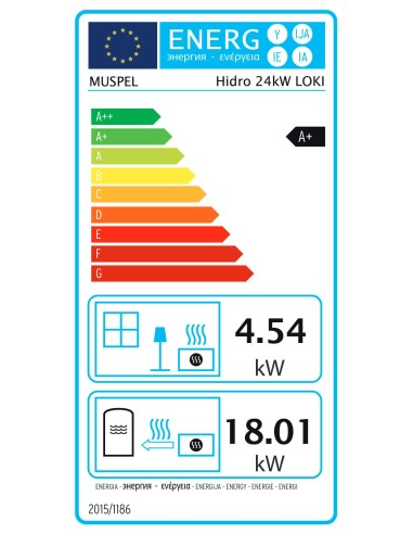 Estufa de pellets hidro - LOKI 24 kW