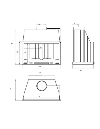 Hogar metálico 70 Puerta panorámica14 Kw