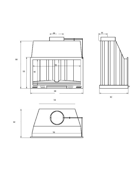Hogar metálico 70 Puerta panorámica14 Kw