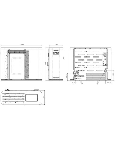 Mini estufa de pellets de pasillo ROBIN 7kW