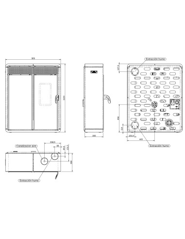 Estufa de pellet de Pasillo Canalizado IDUNN 14kW
