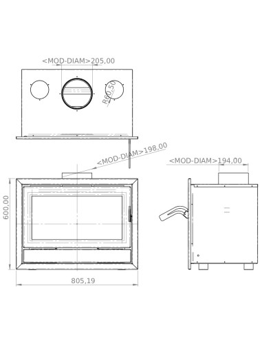 Cassete de leña Perséfore  - 13kw