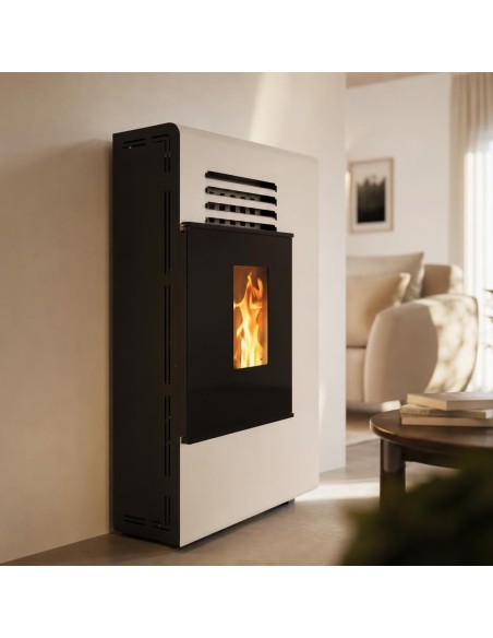 Estufa de pellets de pasillo Super-slim 21cm MOSCU 11kw