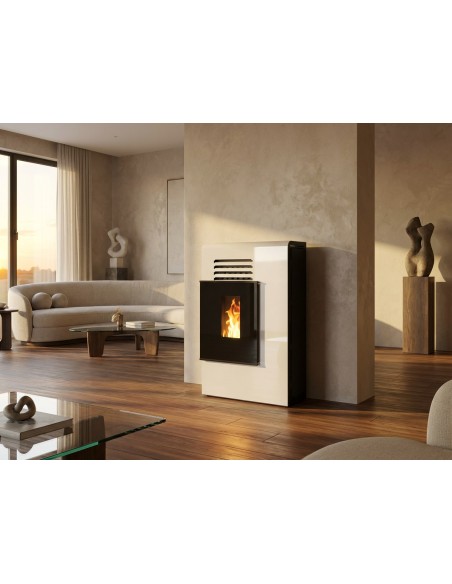 Estufa de pellets de pasillo Super-slim 21cm MOSCU 11kw