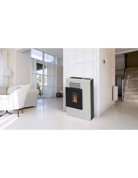 Estufa de pellets de pasillo Super-slim 21cm MOSCU 11kw