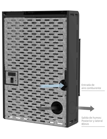 Estufa de pellets de pasillo Super-slim 21cm MOSCU 11kw