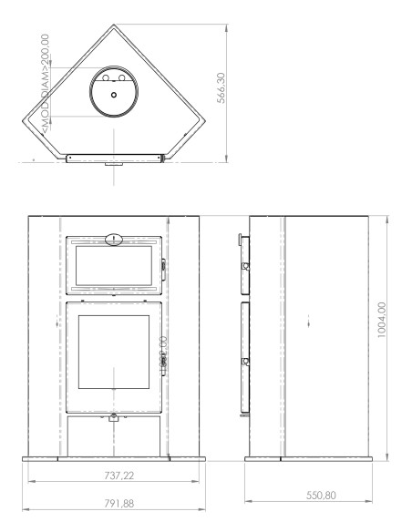 Horno de leña esquinero - GÖNDUL 11 Kw