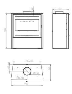 Estufa de leña - Delos 11 Kw 2
