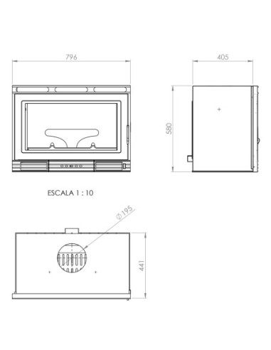 Cassete fundión 80cm 17kW- Lidia