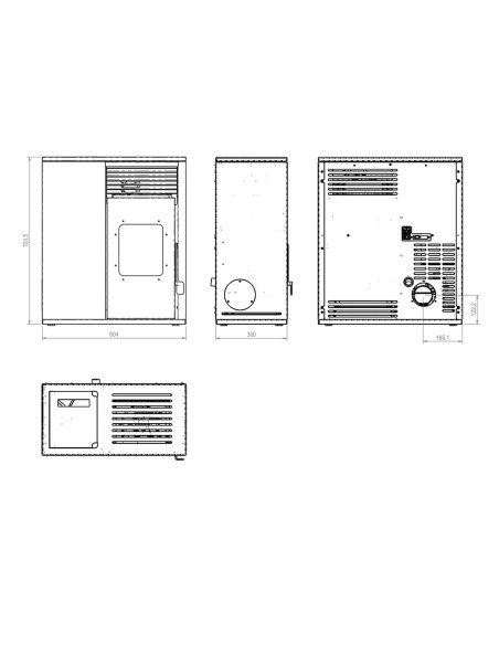 Mini estufa de pellets de pasillo Tracia 6kW