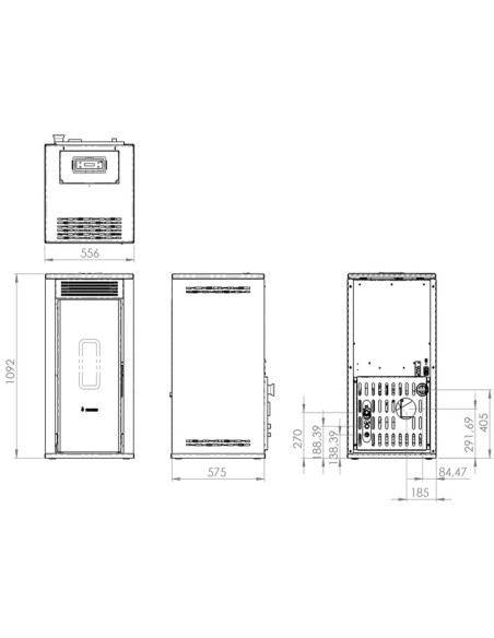 Estufa de pellets hidro con turbina - LISA Air 20kW