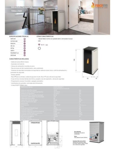 Estufa de pellets hidro con turbina - LISA Air...