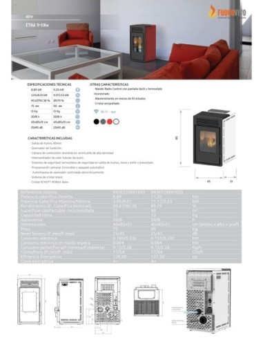 Pellet aire 9kW + WiFi - TEIDE