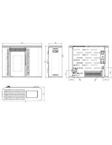 Mini estufa de pellets de pasillo Oshima 7kW