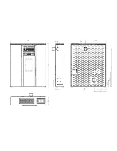 Estufa de pellets canalizada de pasillo Andos...