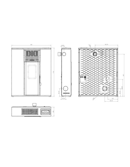 Estufa de pellets canalizada de pasillo Andos Super-slim 21cm 12kw