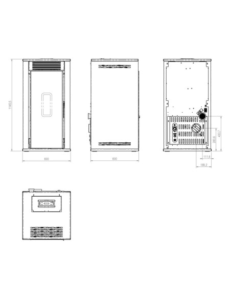 Estufa de pellets hidro LISA 24kW