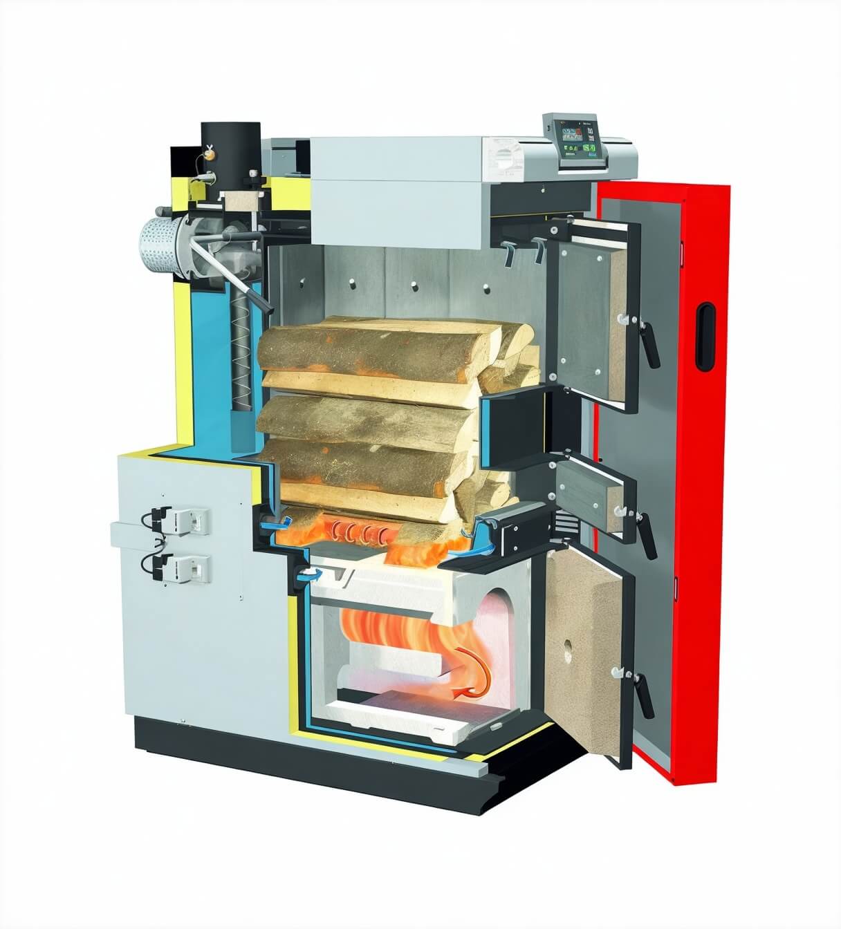 caldera de gasificación de leña